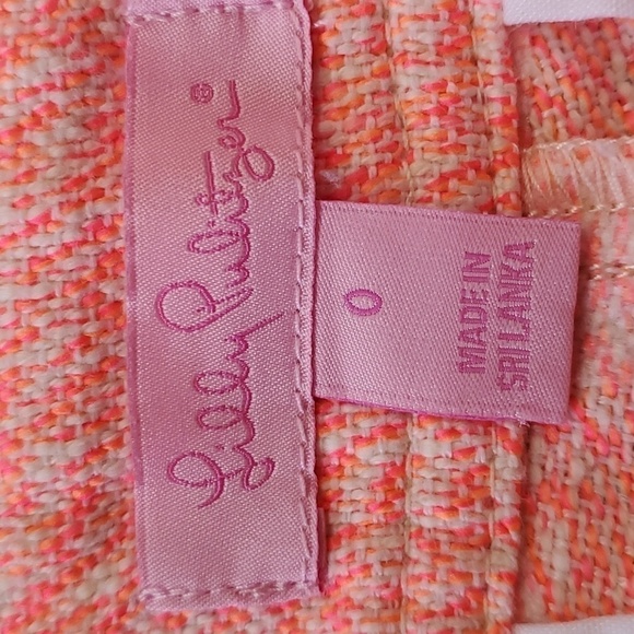 LILLY PULITZER shorts, pink/orange tweed. Size 0. Great used condition. Fringed - Picture 7 of 14